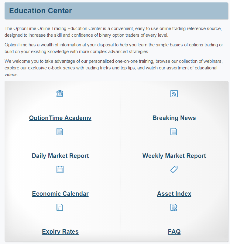 OptionTime Online Education Center